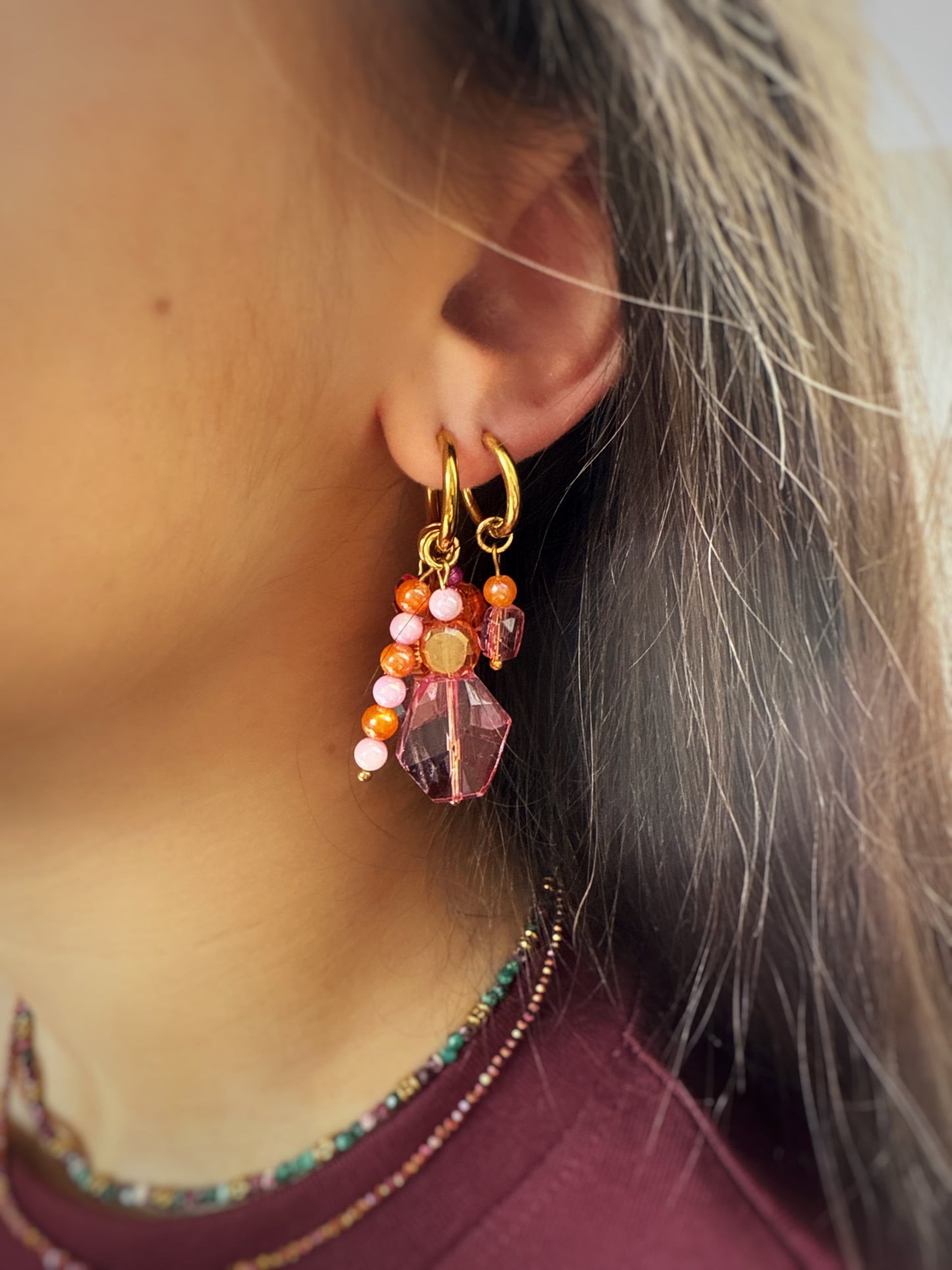 Boucles Sunset Blush Coralia ✨